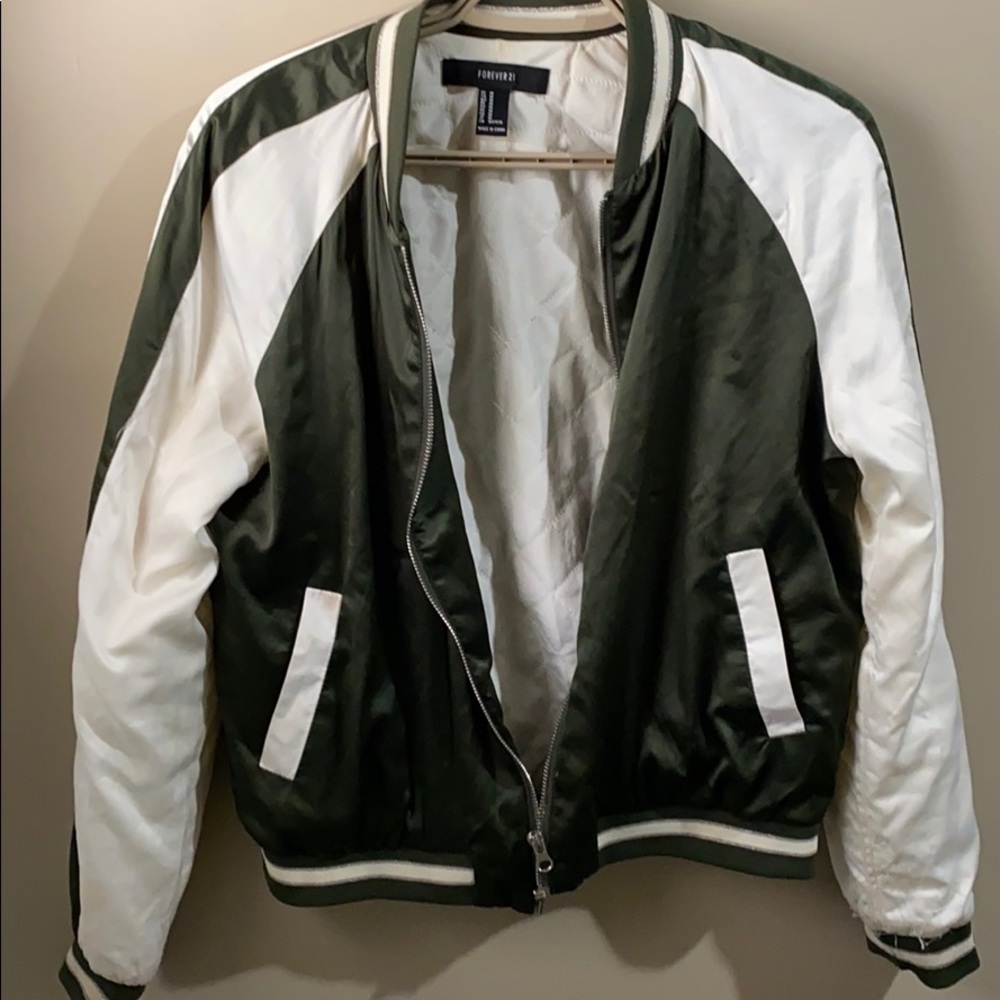 Green and white jacket